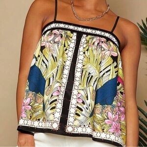 Shein: Travachic Women's Vacay Parrot & Tropical Printed Camisole Top; Size: M
